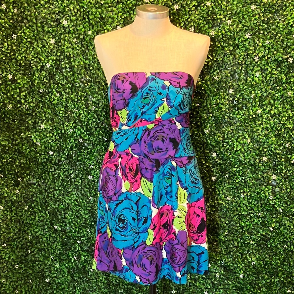Betsey Johnson watercolor rose print dress